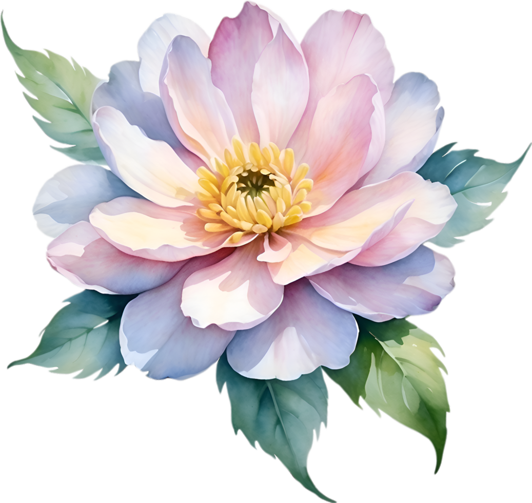 AI generated Watercolor painting of a cute pastel flower. png