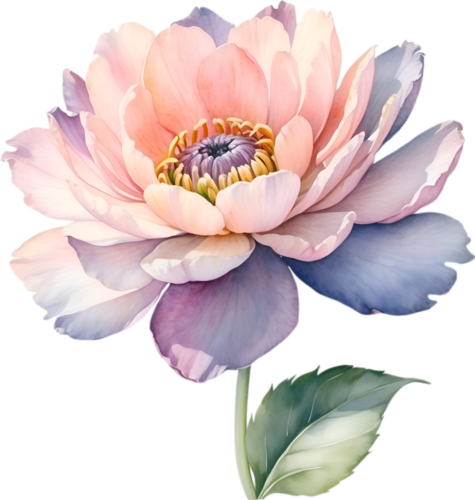 AI generated Watercolor painting of a cute pastel flower. png
