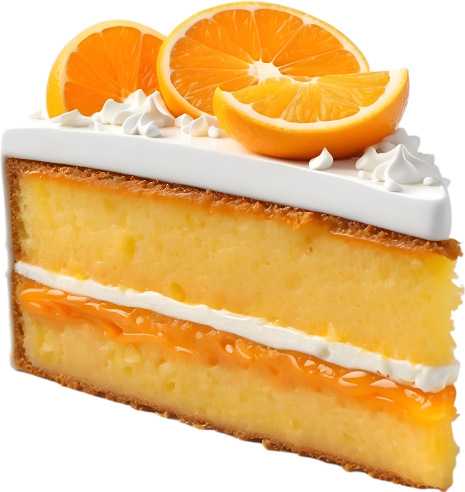 AI generated Orange cake. Close-up image of an orange cake. png