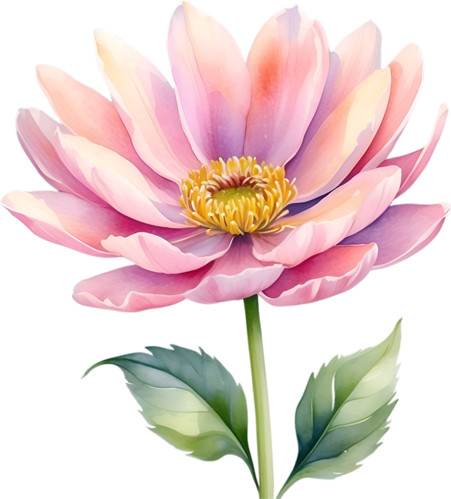 AI generated Watercolor painting of a cute pastel flower. png