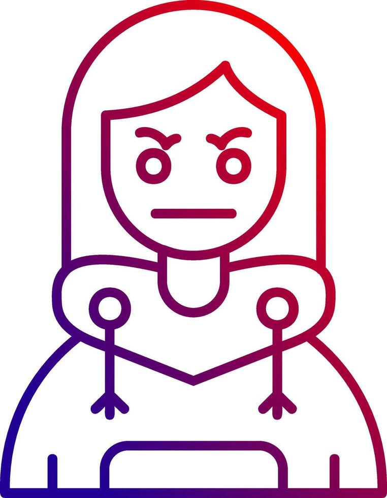 Angry Line gradient Icon vector