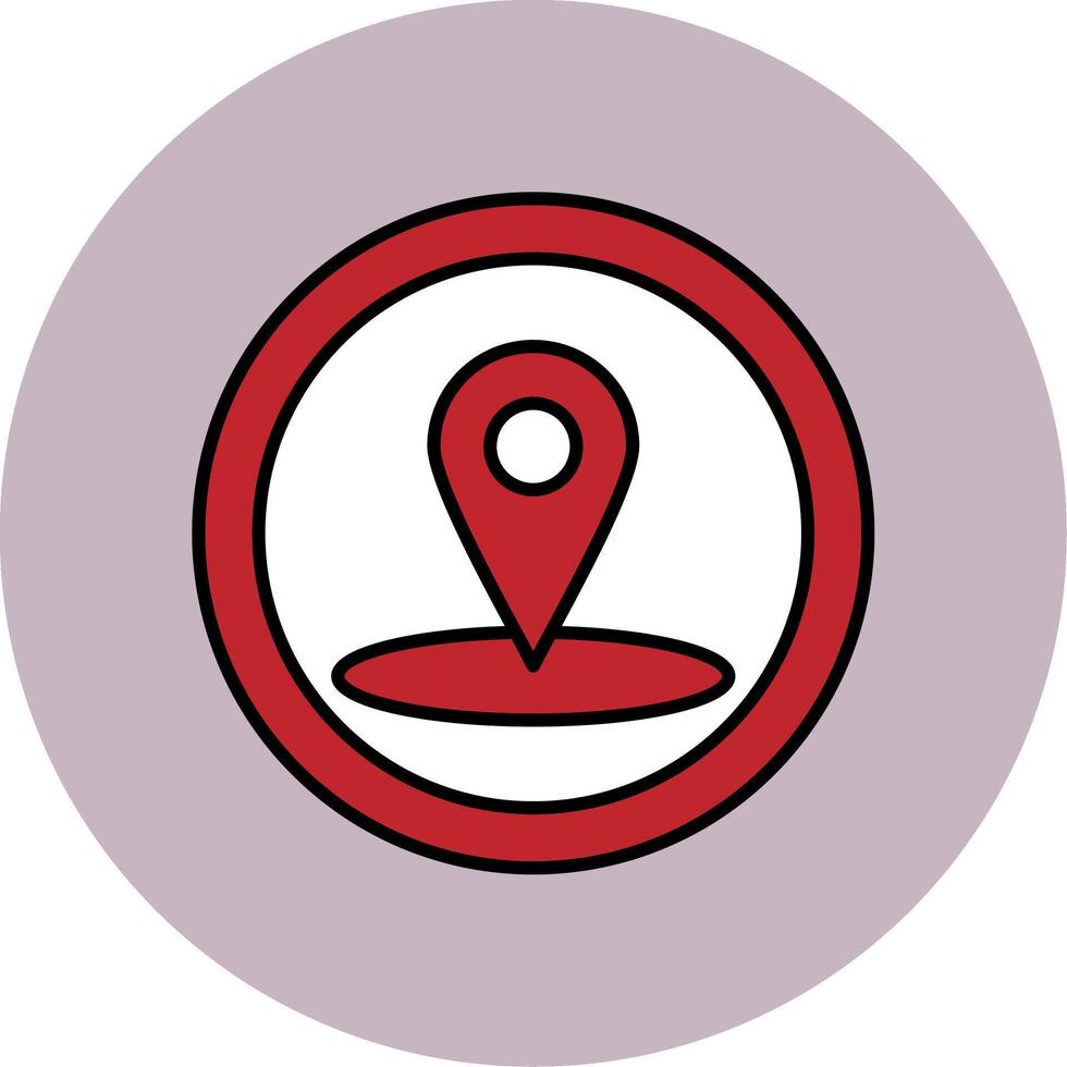 Location Line Filled multicolour Circle Icon vector
