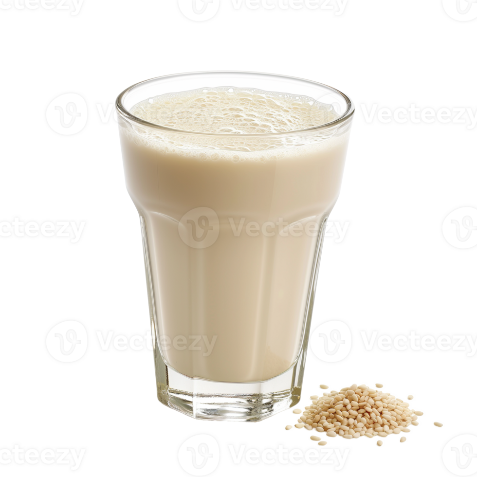 AI generated A glass of sesame milk isolated on a transparent background png