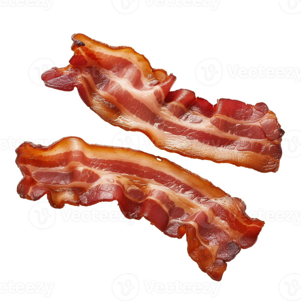 AI generated Couple of cooked bacon rashers isolated on a transparent background png