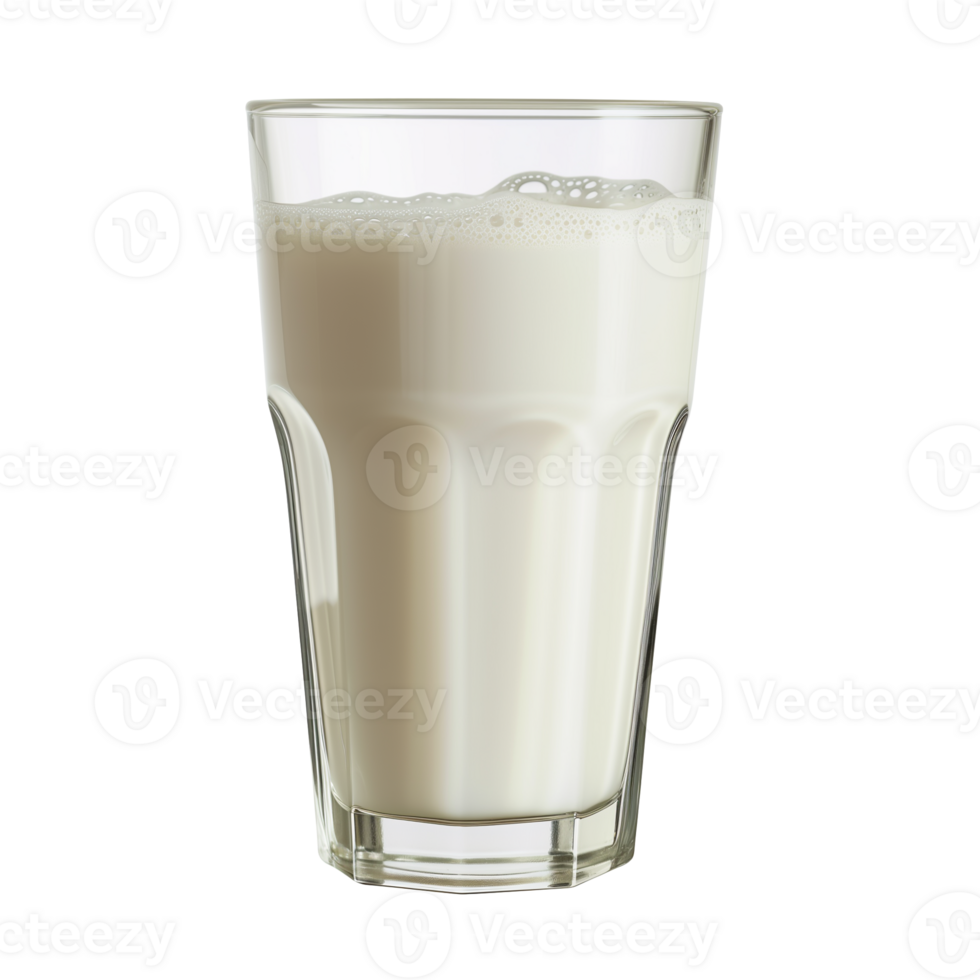 AI generated A glass of milk side view isolated on a transparent background png