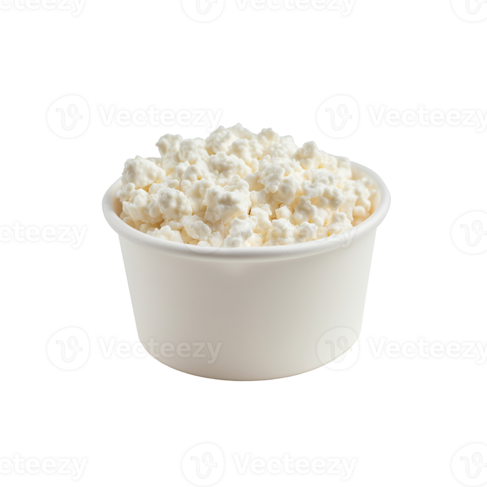 AI generated A cottage cheese tub isolated on a transparent background png