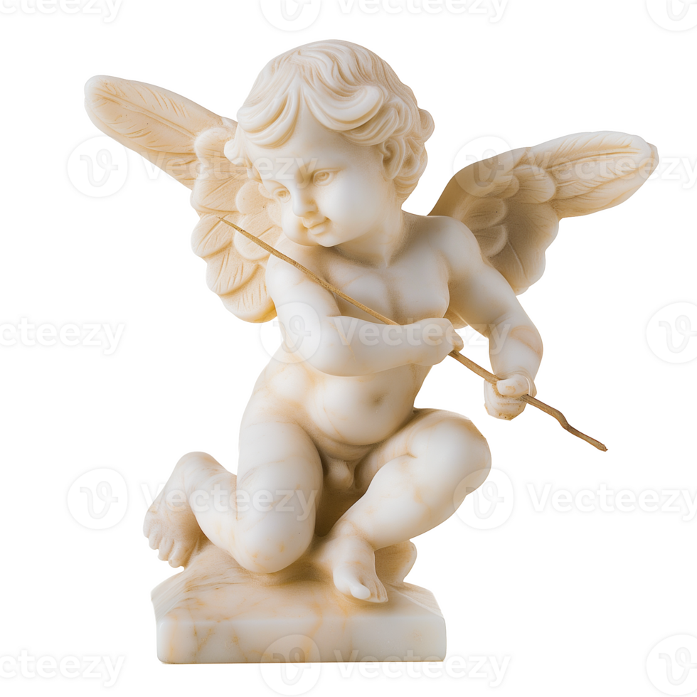 AI generated Cherubic Marble Statue, Eternal Love Symbol png