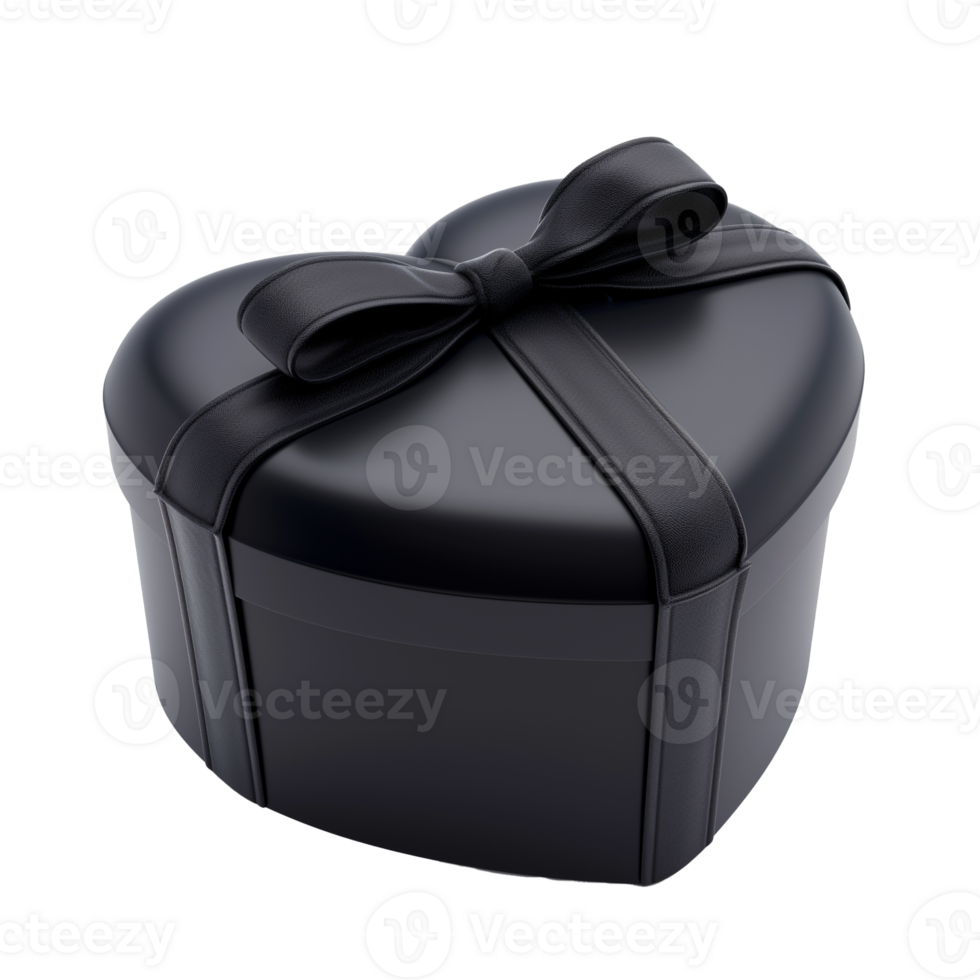 AI generated Elegant Heart Shaped Gift Box Presentation png