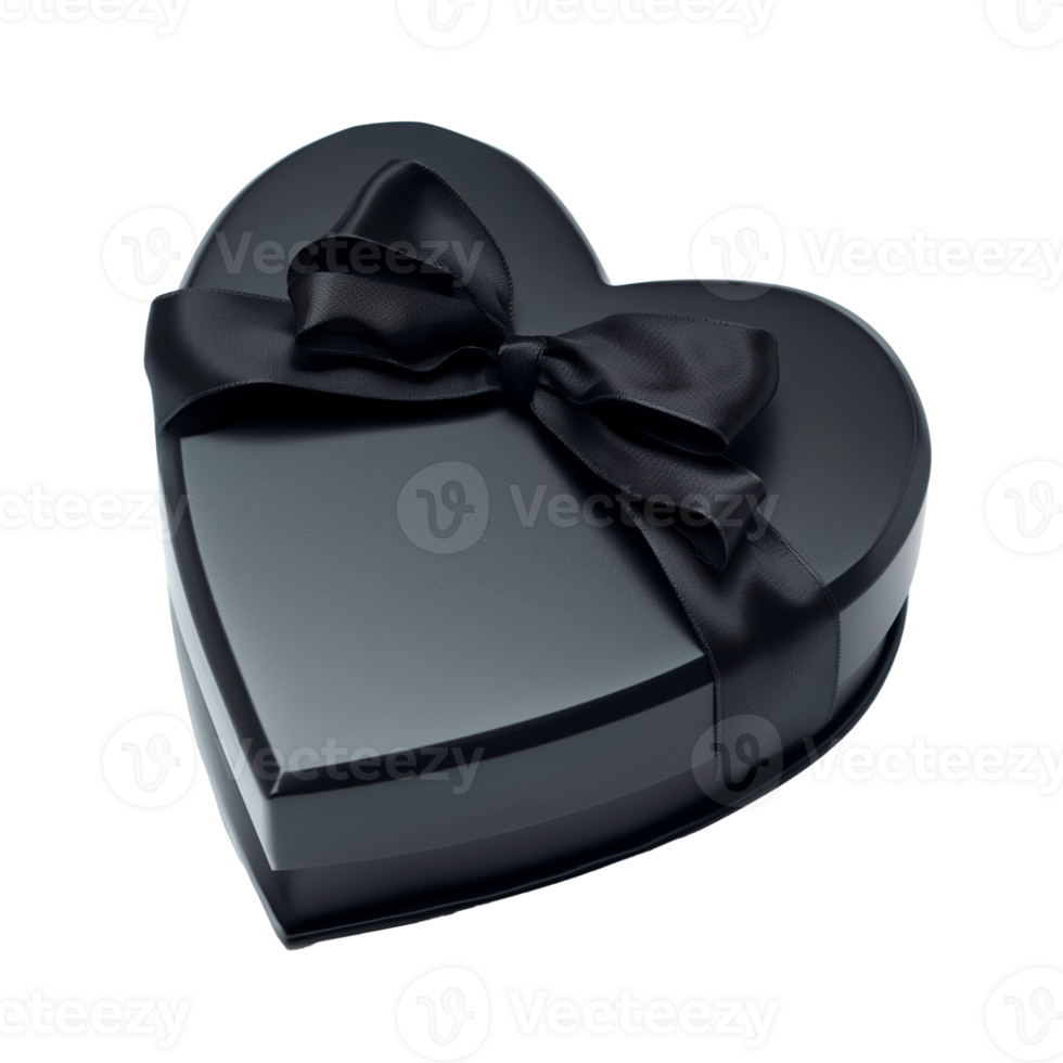 AI generated Generated image Gift box in a shape of heart isolated png