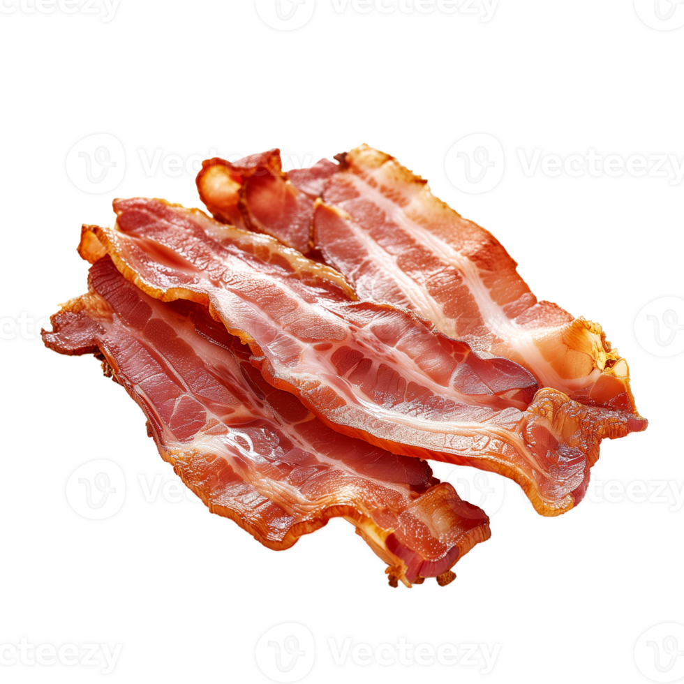 Couple of cooked bacon rashers isolated on a transparent background png