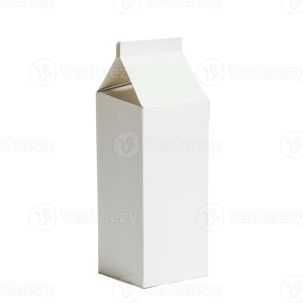 ai generiert ein Milch Karton Seite Aussicht isoliert auf ein transparent Hintergrund png