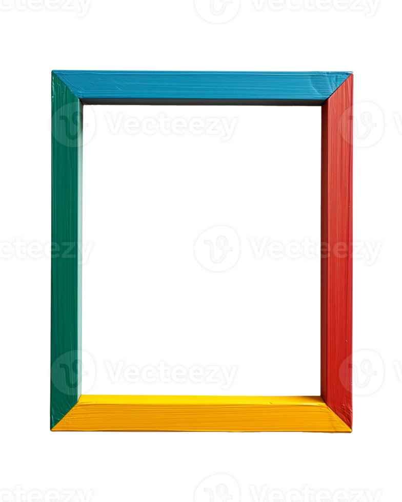 AI generated One colorful picture frame for modern interior isolated on a transparent background png