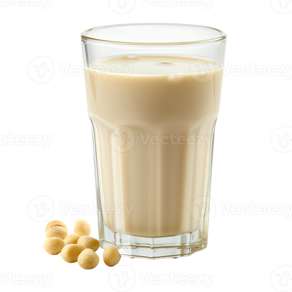 AI generated A glass of macadamia milk isolated on a transparent background png
