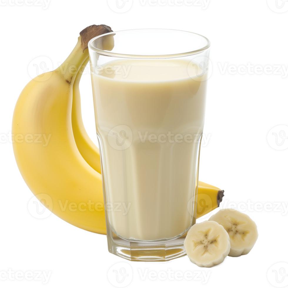 AI generated A glass of banana milk isolated on a transparent background png