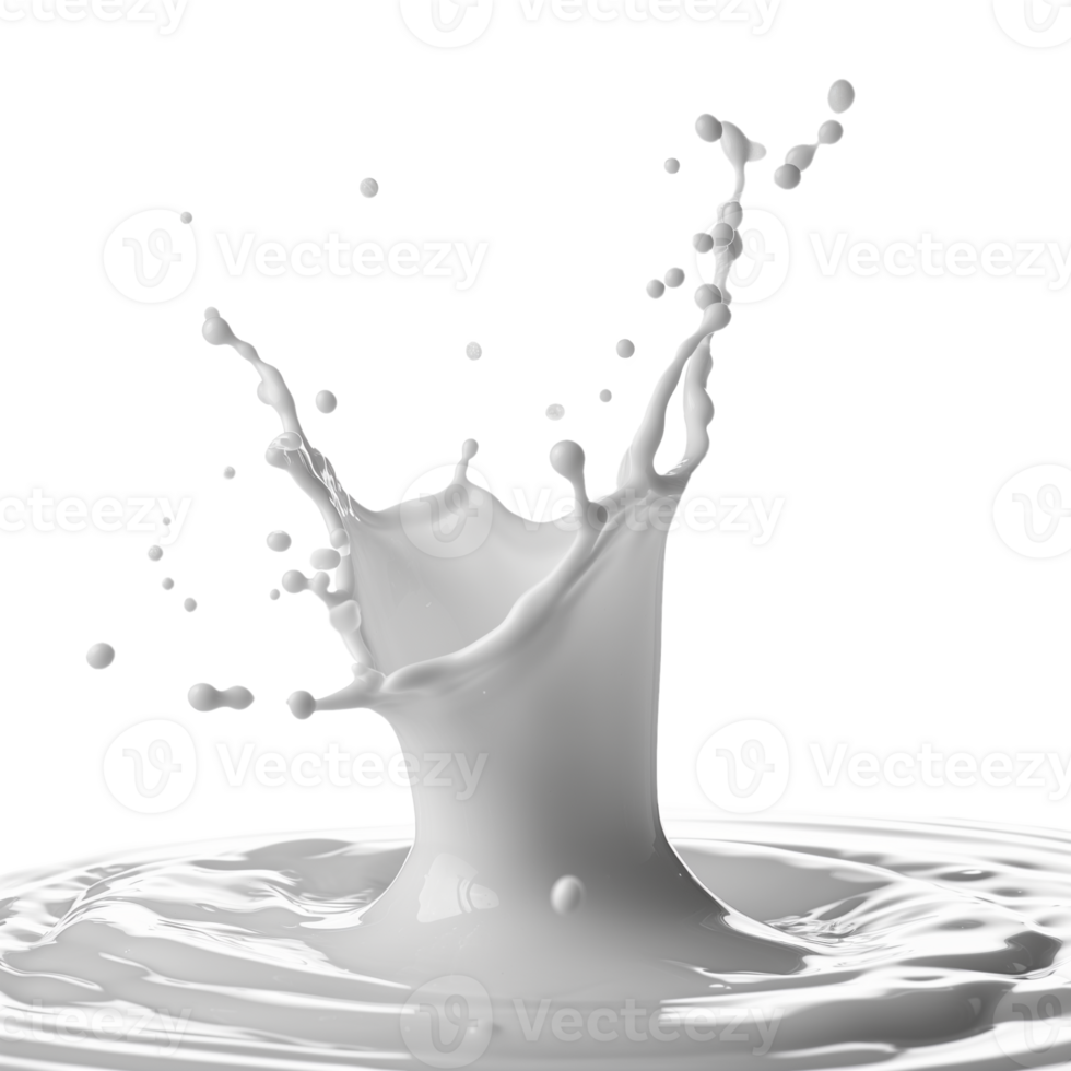AI generated A milk splash isolated on a transparent background png