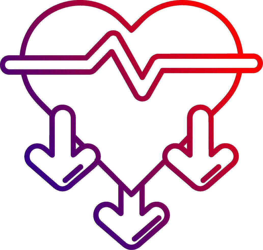 Heart rate Line gradient Icon vector