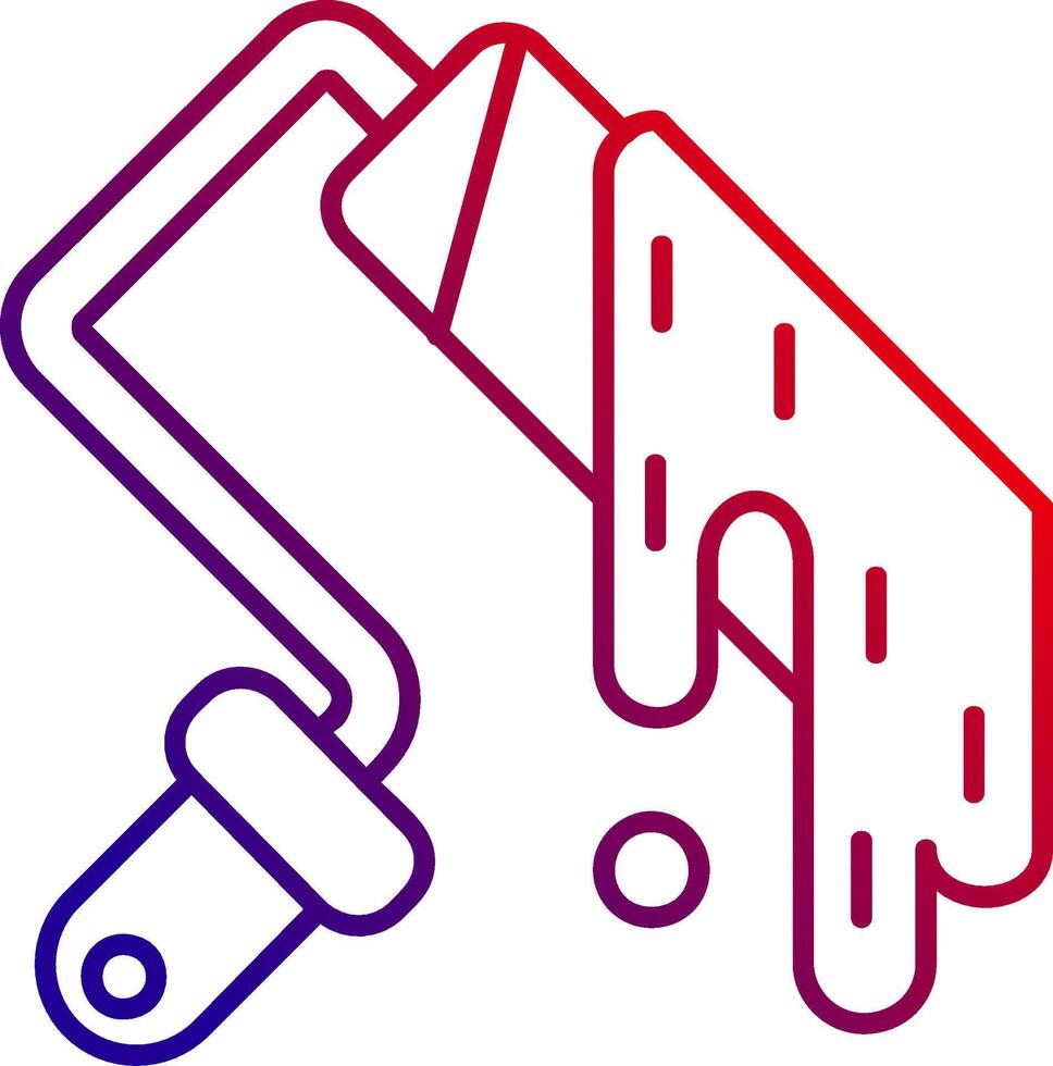 Paint roller Line gradient Icon vector