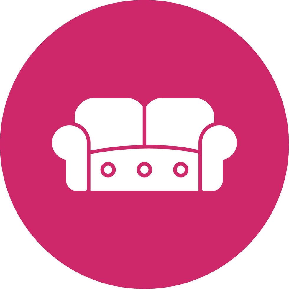 Sofa Glyph Circle Icon vector