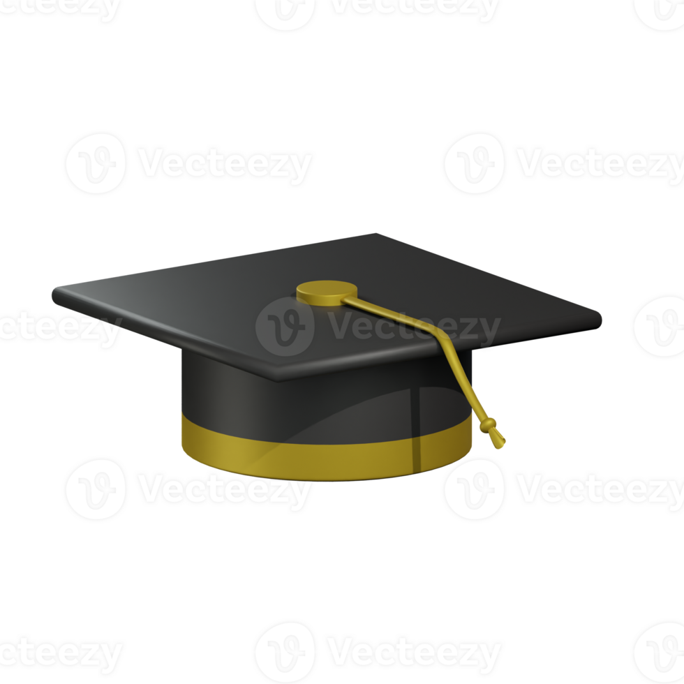 sombrero de graduacion 3d png