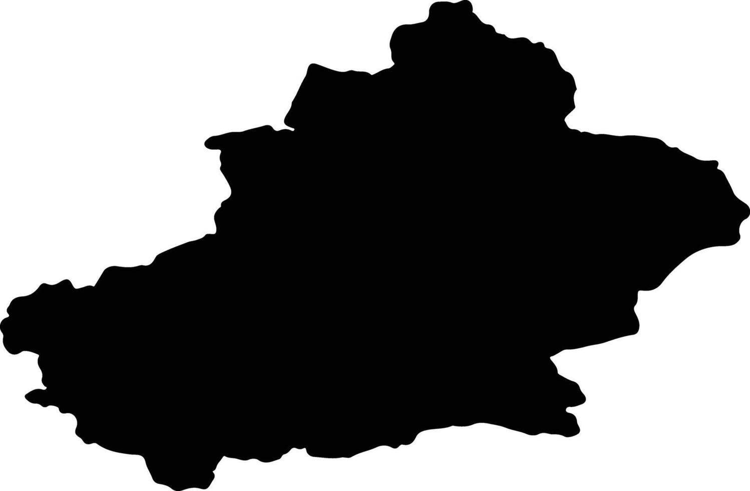 Xinjiang China silhouette map vector