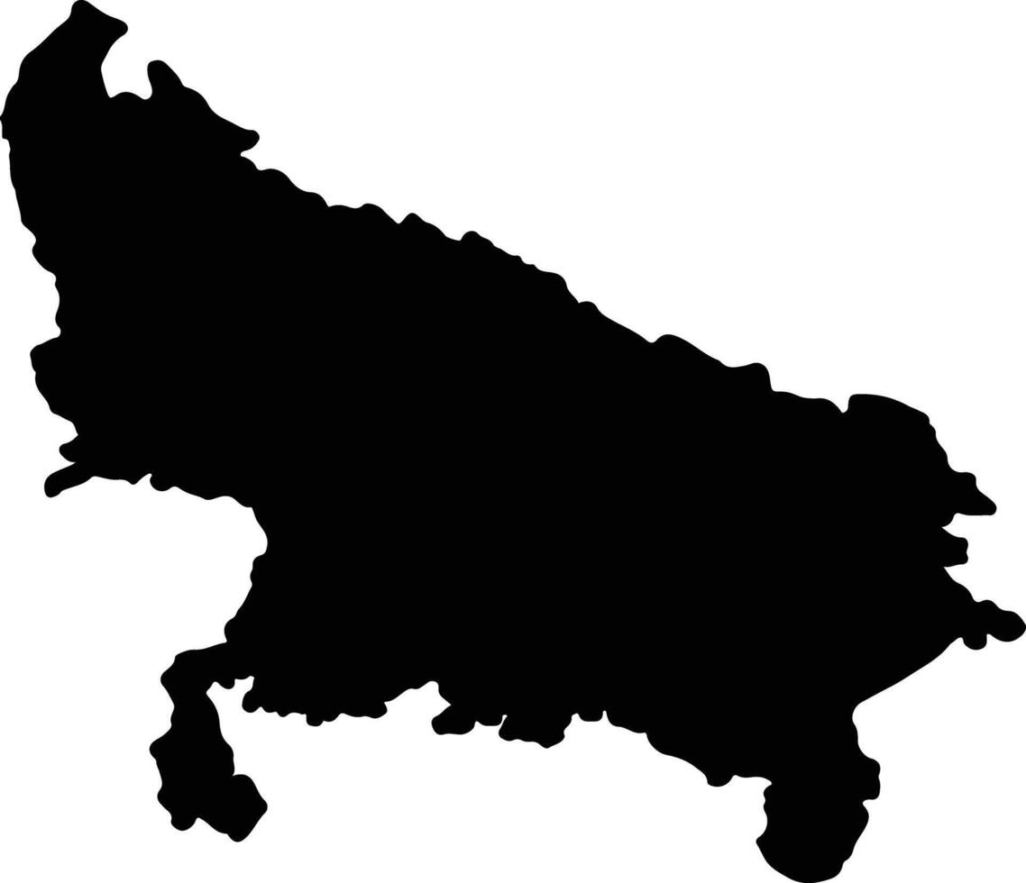 uttar Pradesh India silueta mapa vector