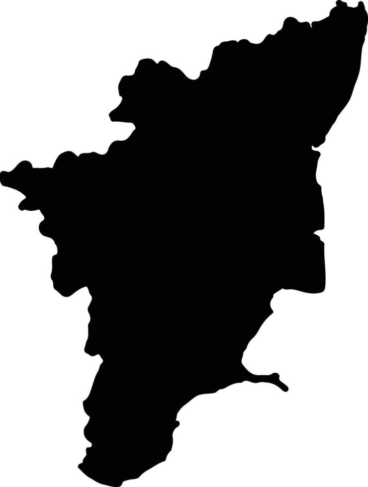 Tamil Nadu India silhouette map vector