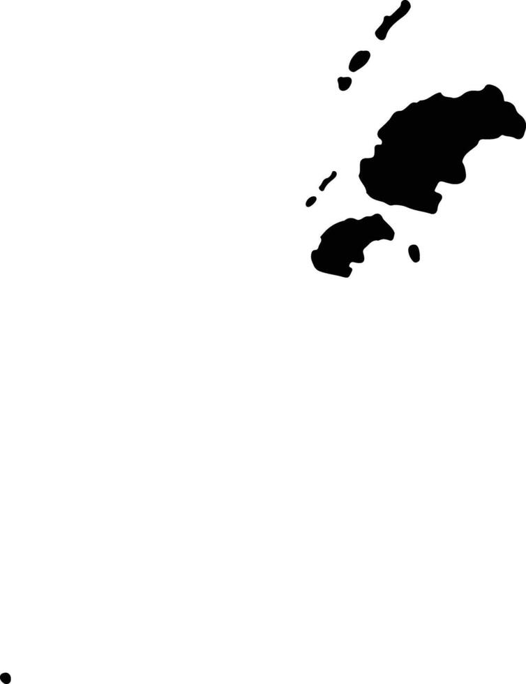 Western Fiji silhouette map vector