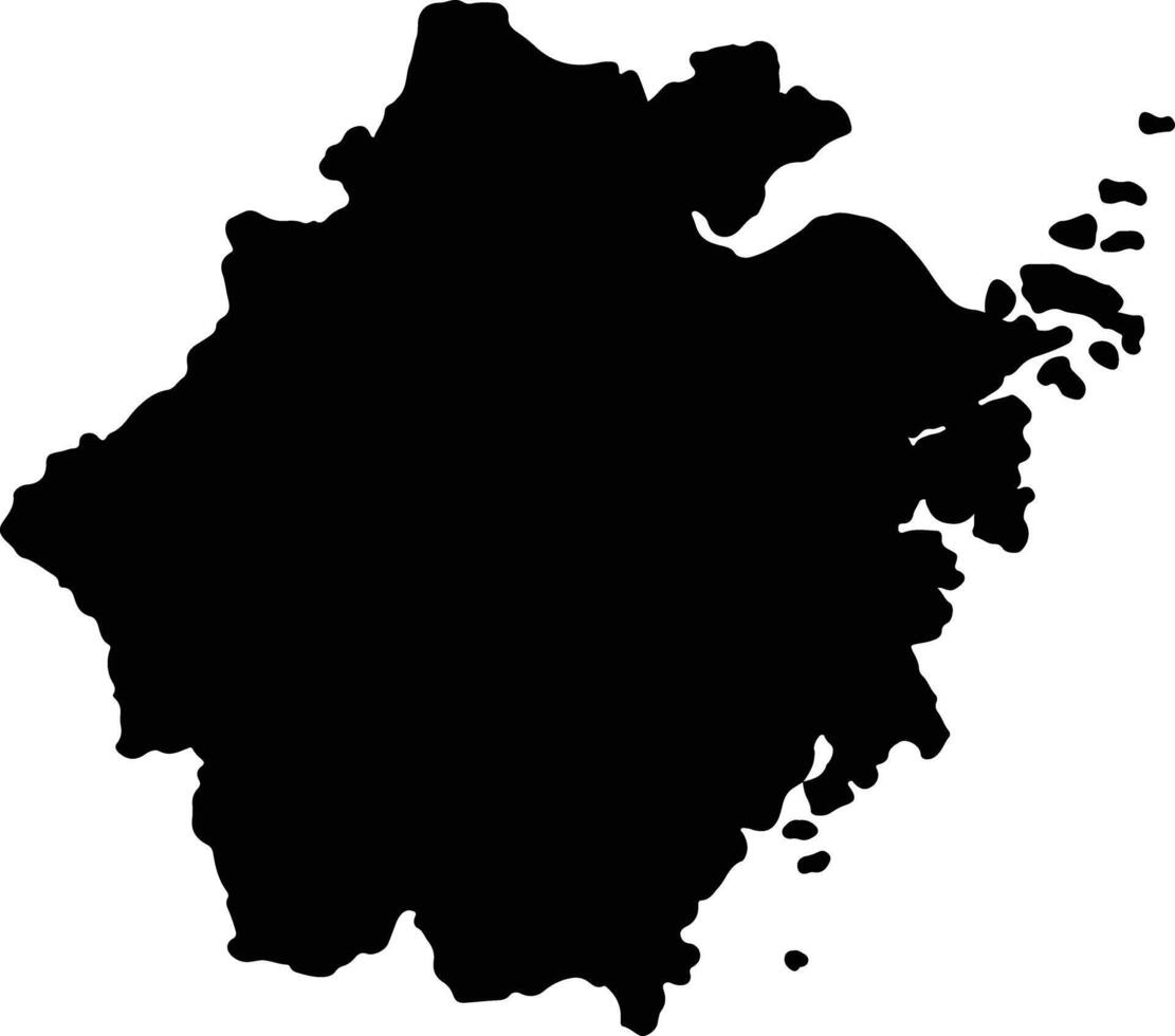 Zhejiang China silhouette map vector