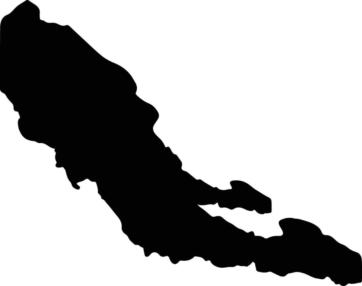 Central Papua New Guinea silhouette map vector