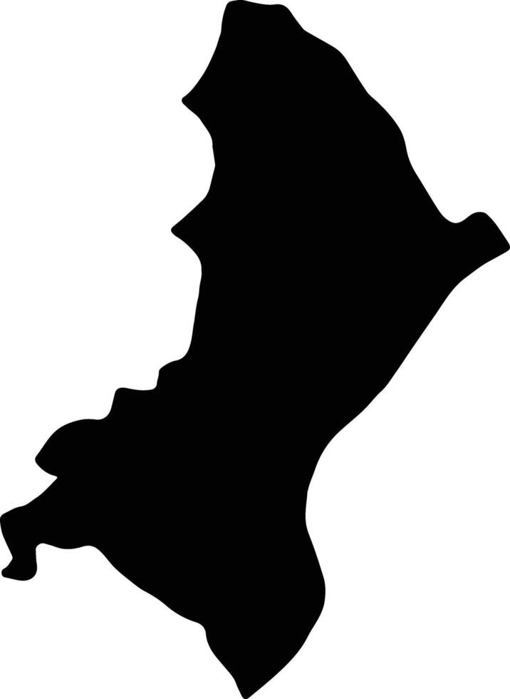 Central Paraguay silhouette map vector