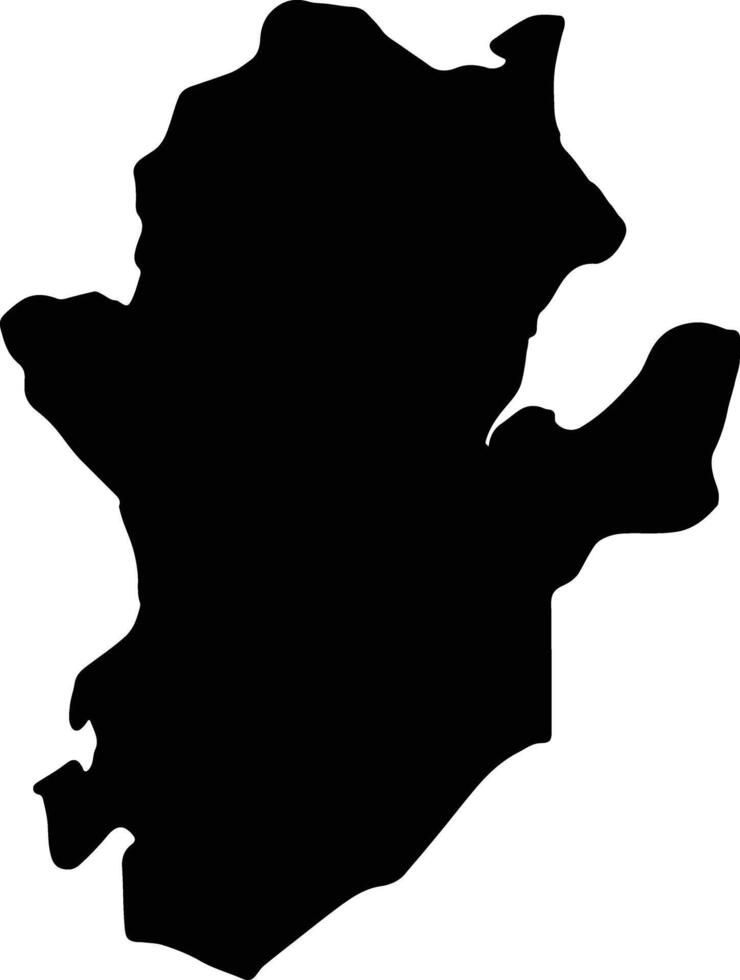 Eastern Sierra Leone silhouette map vector