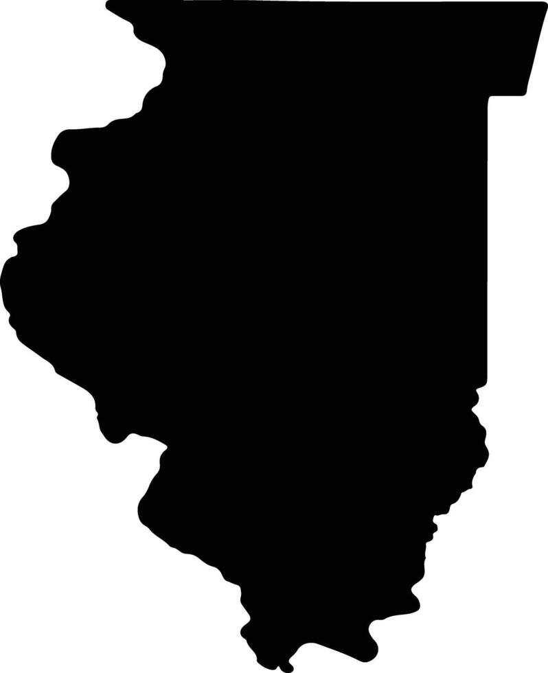 Illinois United States of America silhouette map vector