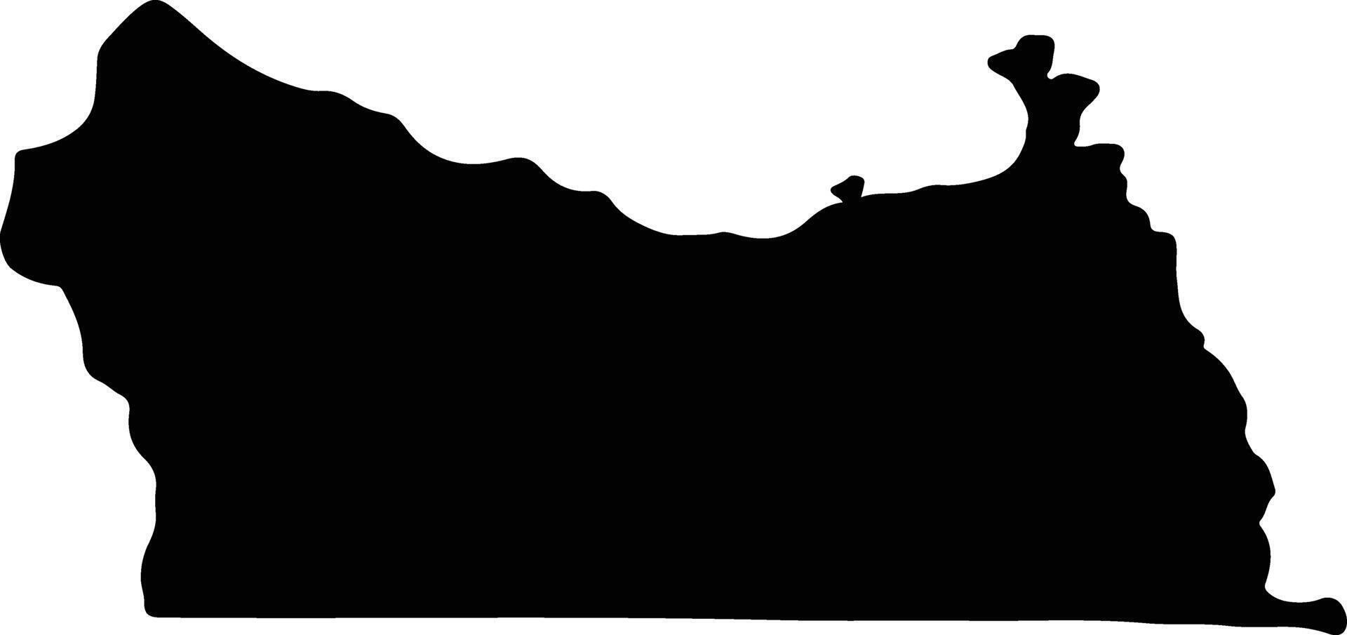Kolda Senegal silhouette map vector