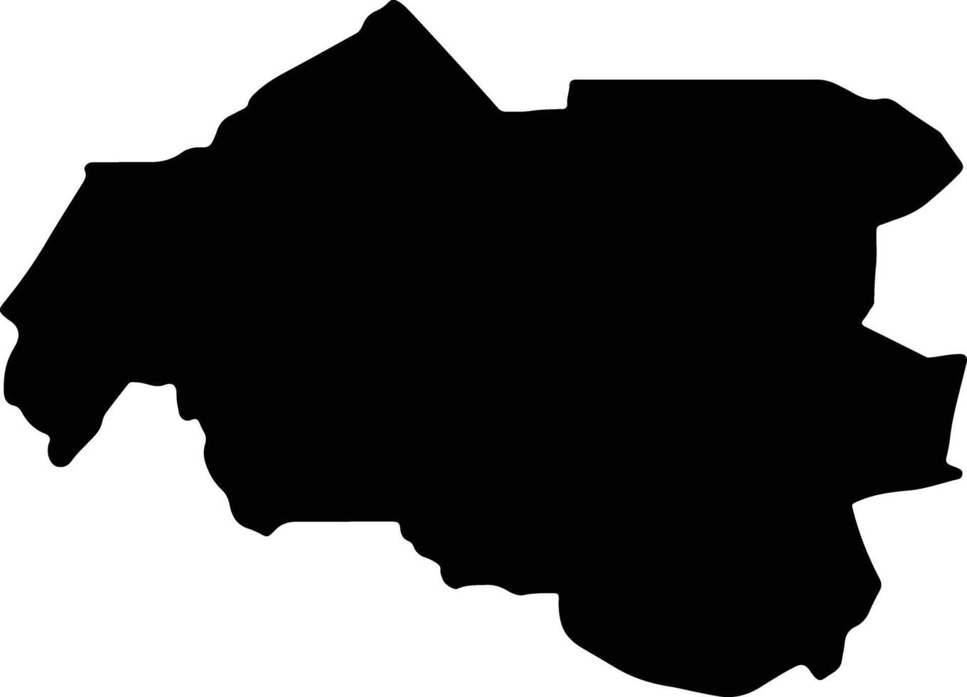 Louga Senegal silhouette map vector