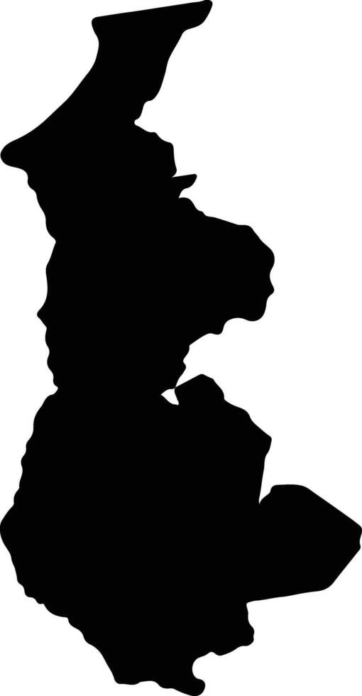 Luapula Zambia silhouette map vector