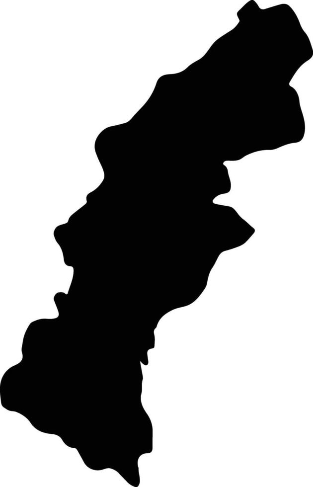 Mahakali Nepal silhouette map vector