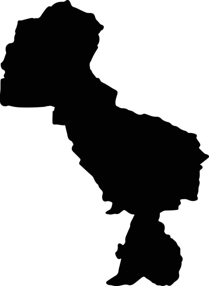 Midlands Zimbabwe silhouette map vector