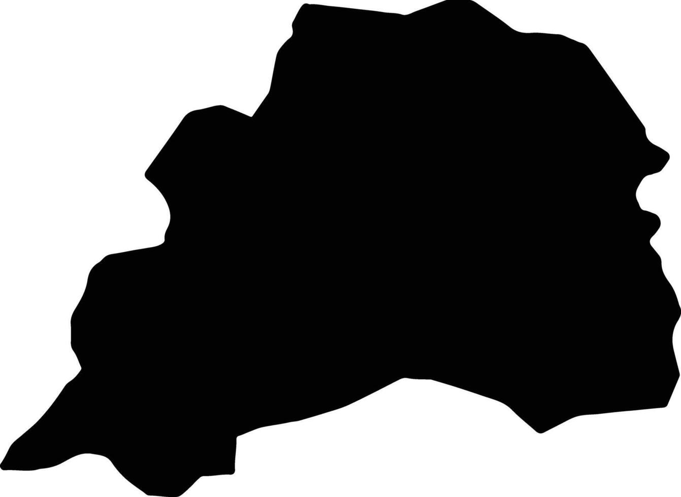 Mubende Uganda silhouette map vector