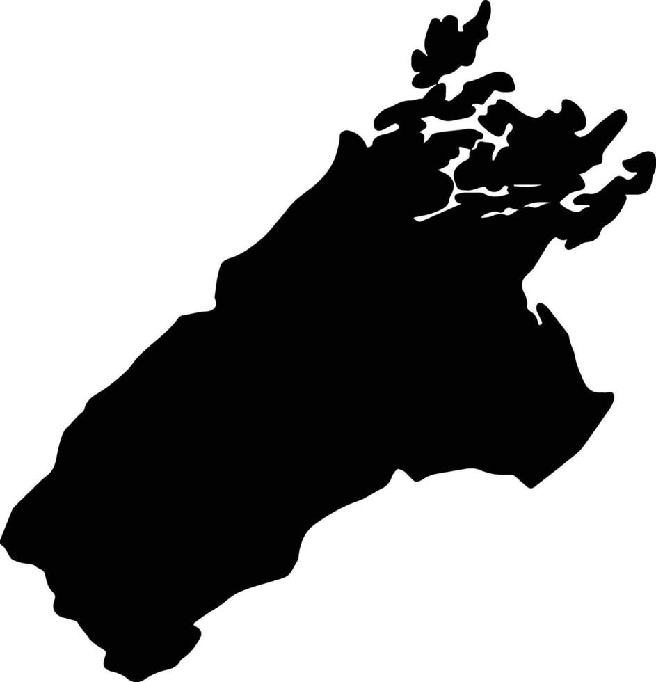 Marlborough District New Zealand silhouette map vector