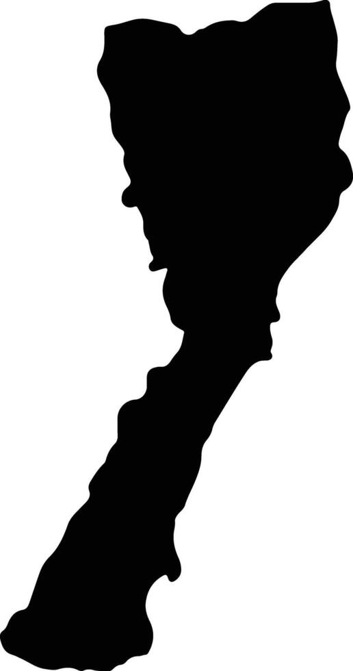 Prachuap Khiri Khan Thailand silhouette map vector