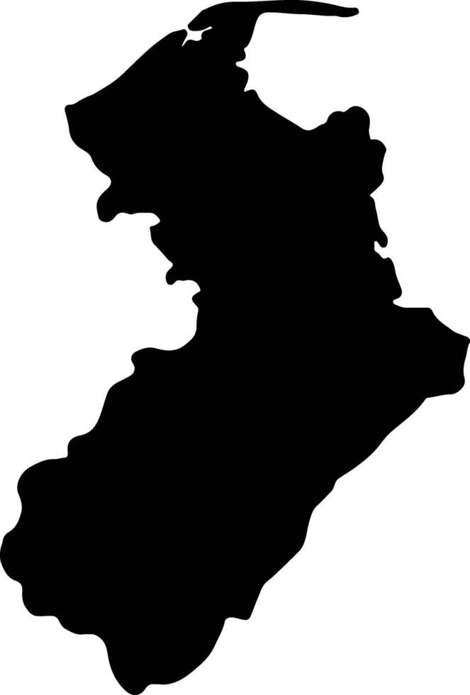 Tasman District New Zealand silhouette map vector