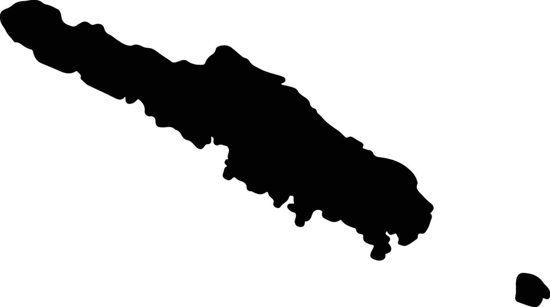 sud nuevo Caledonia silueta mapa vector