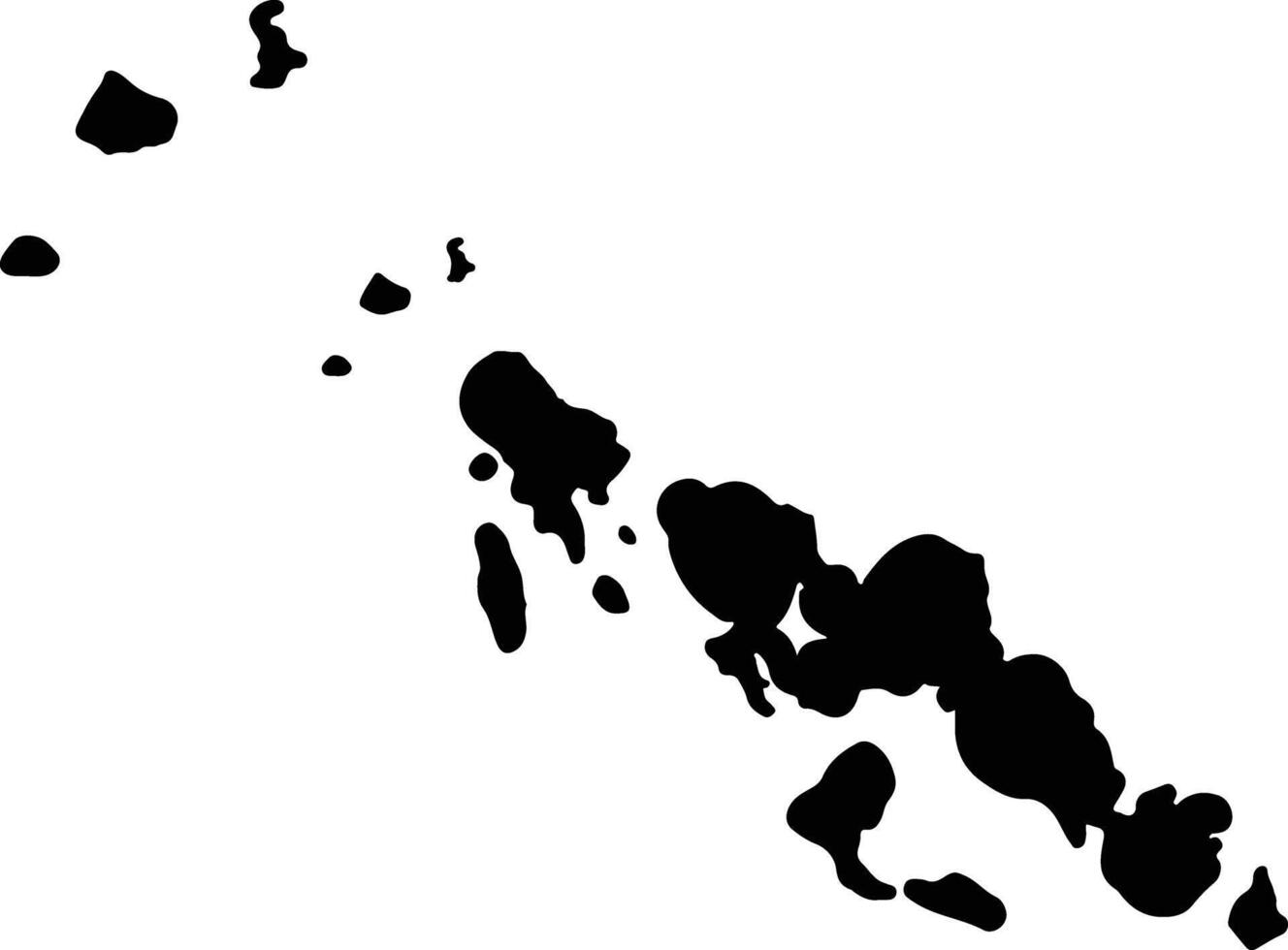 Western Solomon Islands silhouette map vector