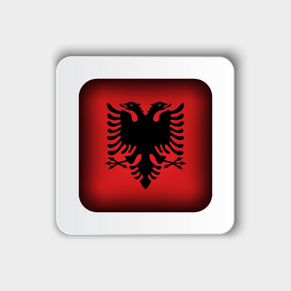 Albania bandera botón plano diseño vector