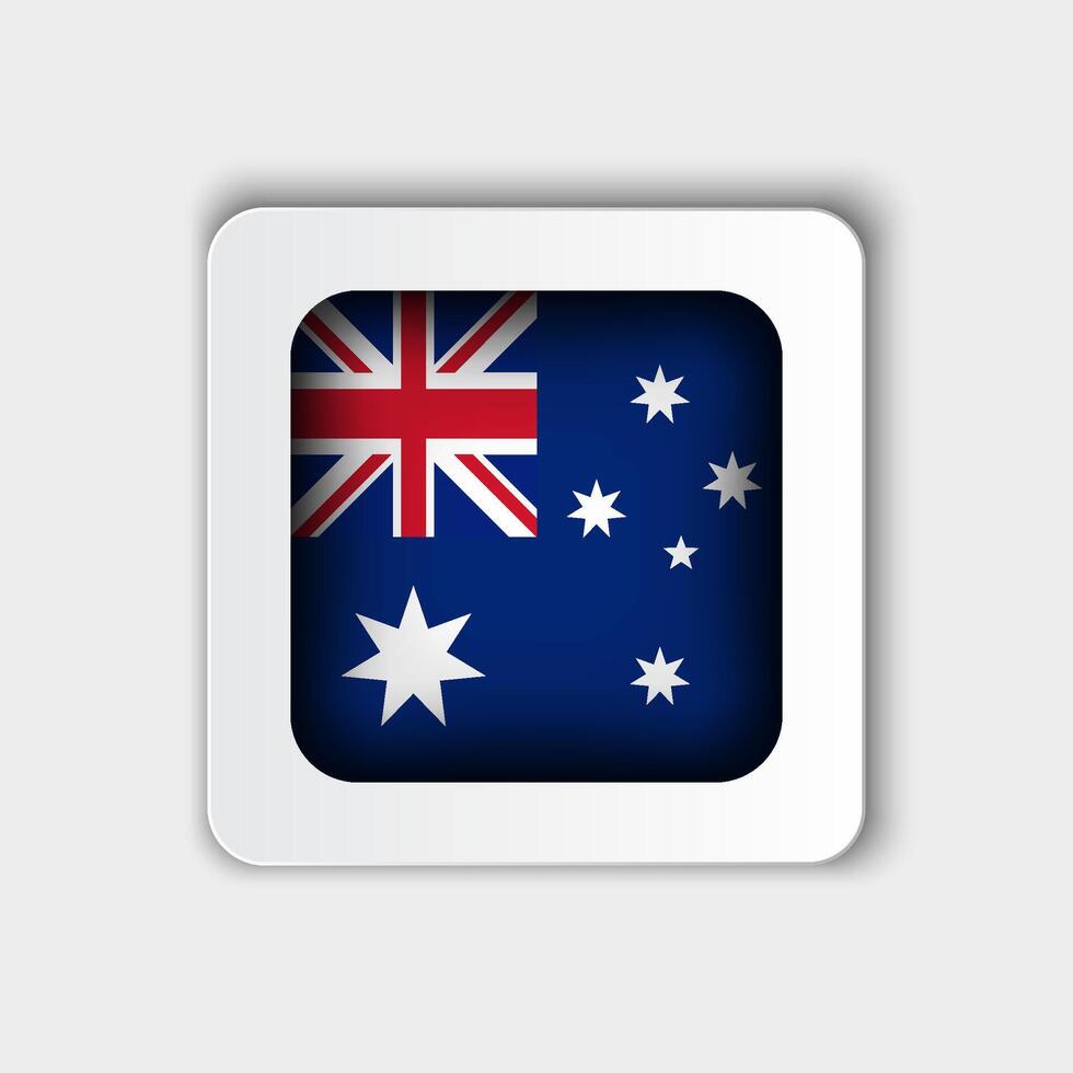 Australia Flag Button Flat Design vector