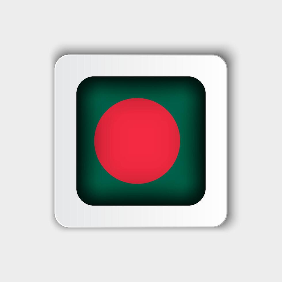 Bangladesh Flag Button Flat Design vector