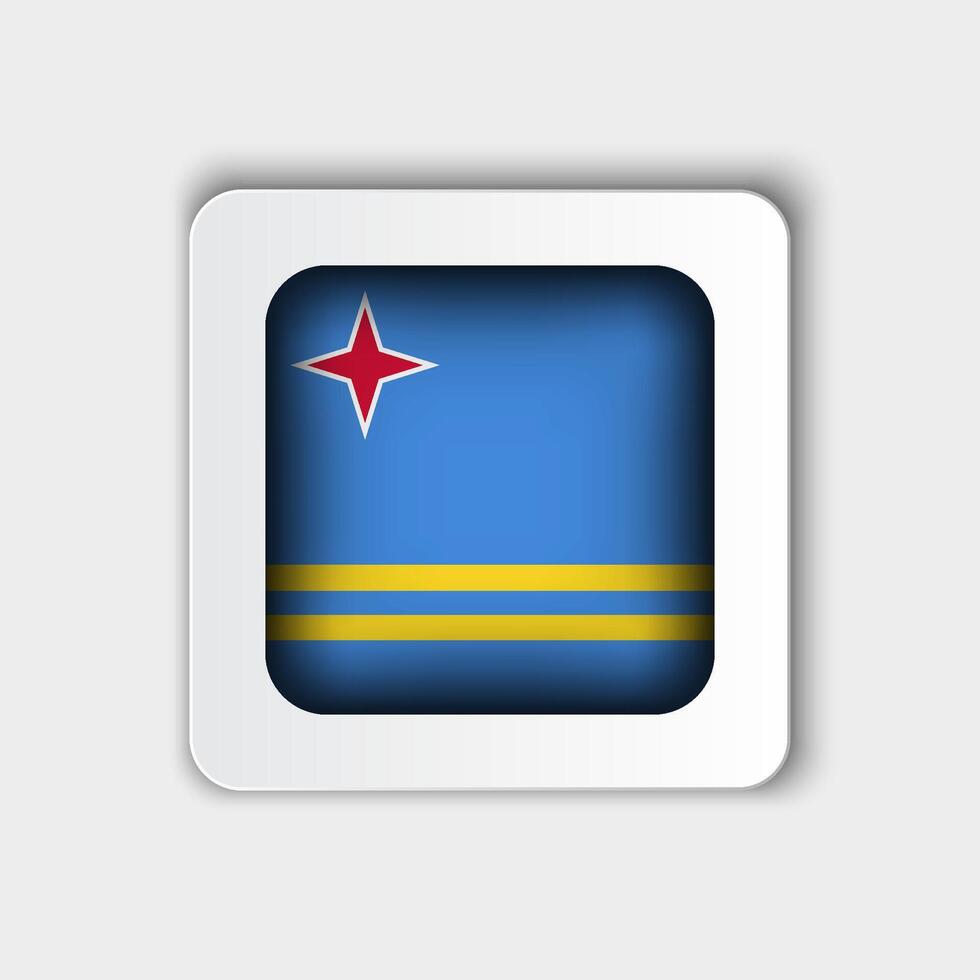 Aruba Flag Button Flat Design vector