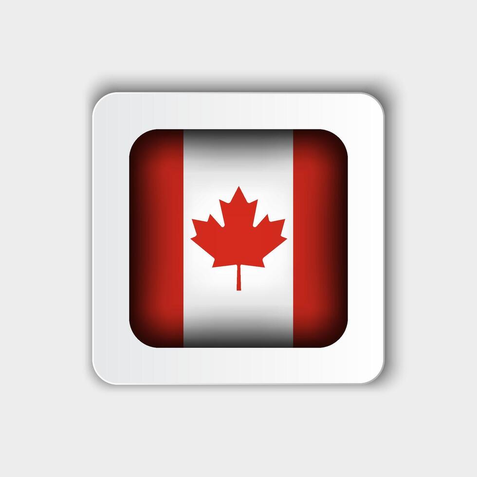 Canadá bandera botón plano diseño vector