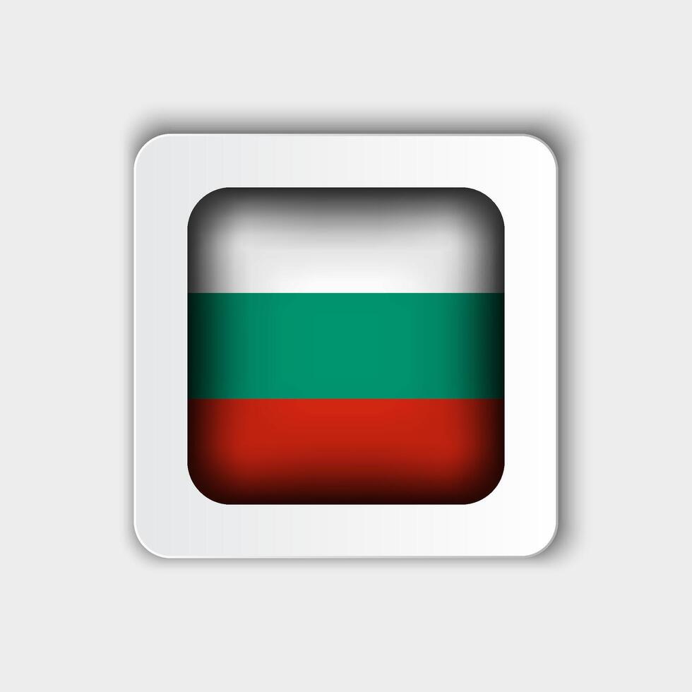 Bulgaria bandera botón plano diseño vector