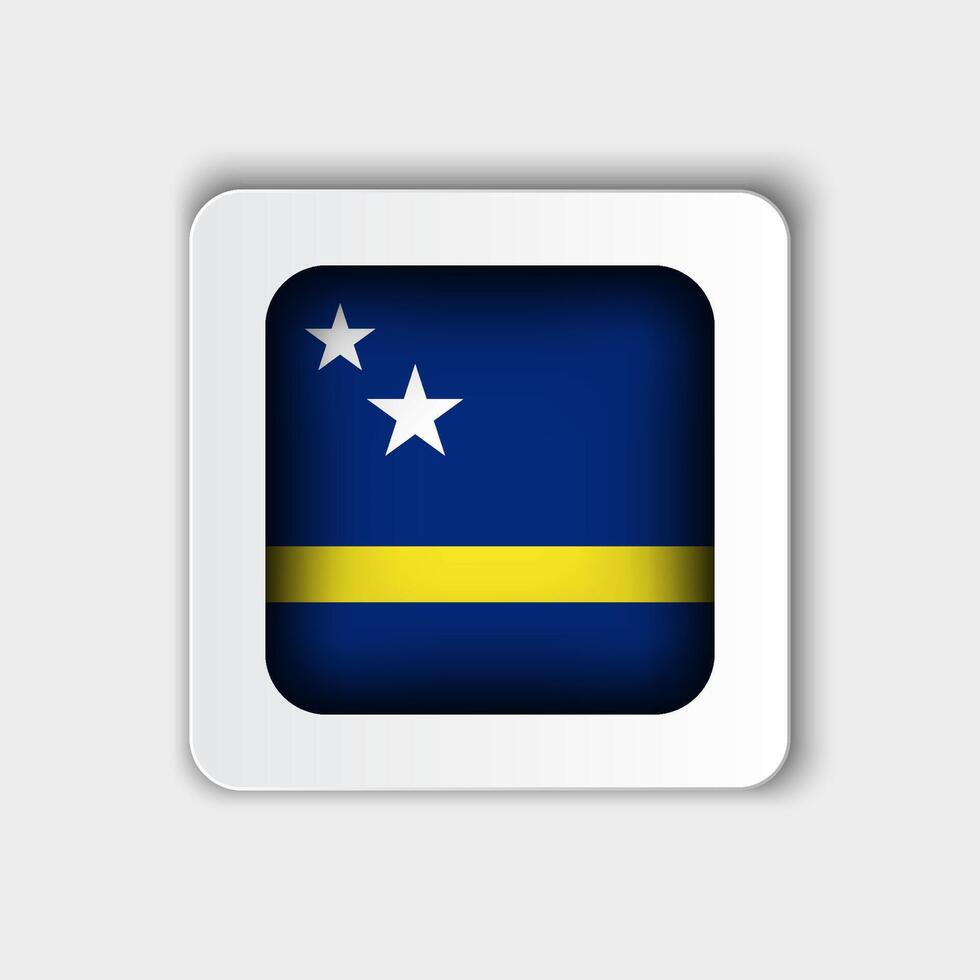 curacao bandera botón plano diseño vector